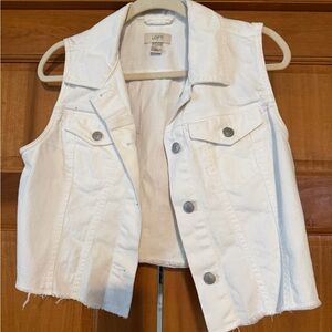 LOFT Ivory Denim Vest